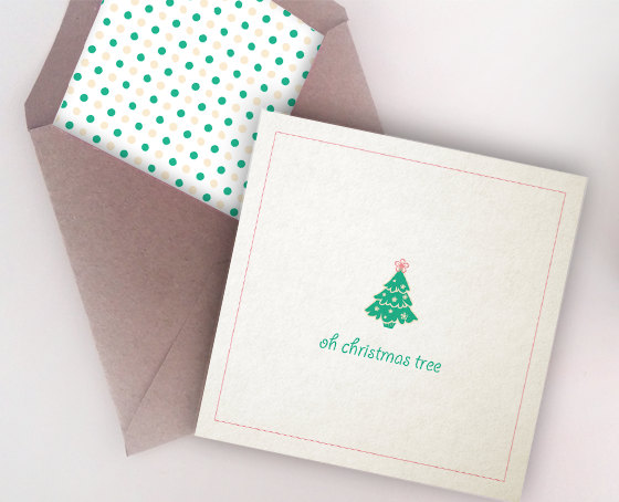DIY Oh Christmas Tree Mini Greeting Card Templates