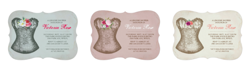 Vintage Corset Wedding Shower Invitation