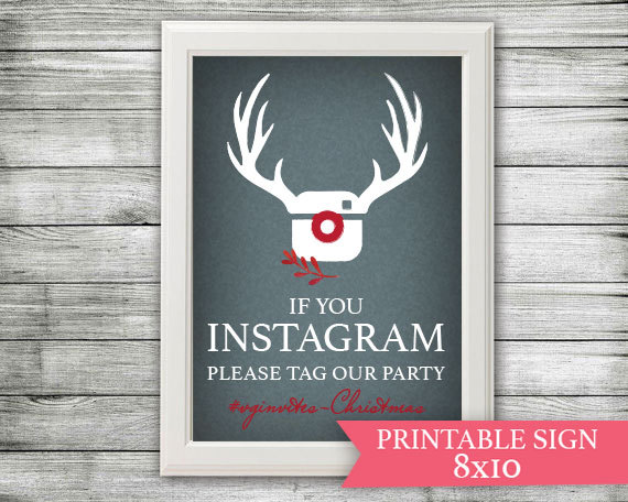 Instagram Sign Rudolf Christmas Party